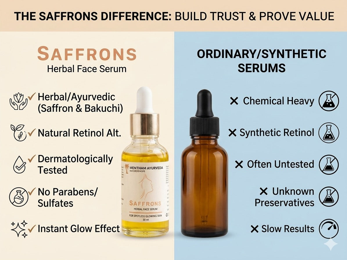 Mentham Saffron Face Serum | Advanced Ayurvedic Skin Radiance Formula